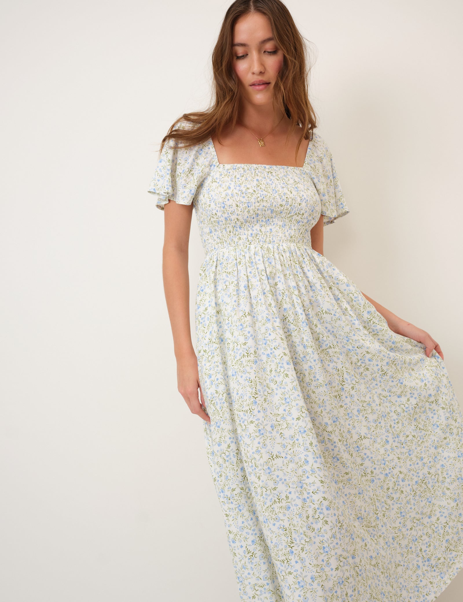 linen maxi summer dress Linen Maxi Summer Bow Dress FLORA – Old Linen Mill main image 0